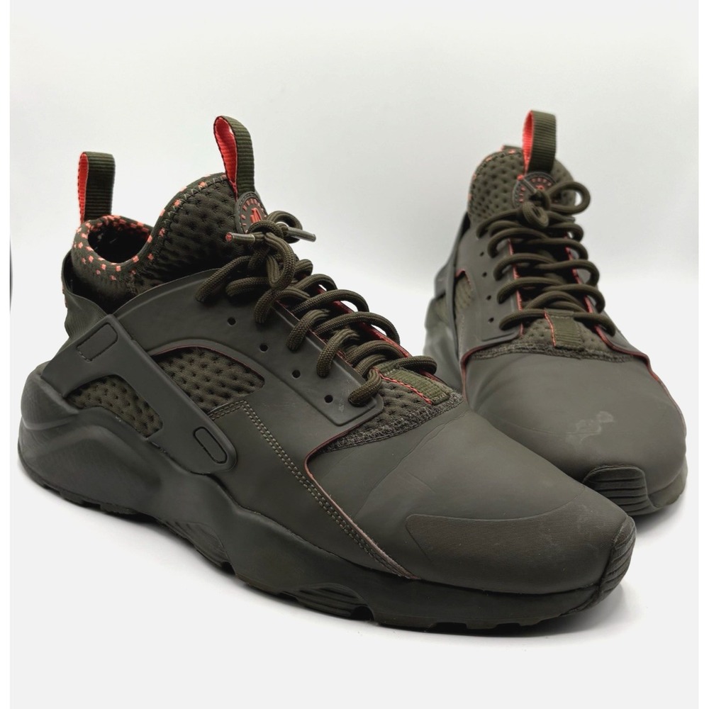 NIKE AIR HUARACHE Run Ultra‎ SE Sneakers Men's Size 10.5 Cargo Khaki Olive Shoes
